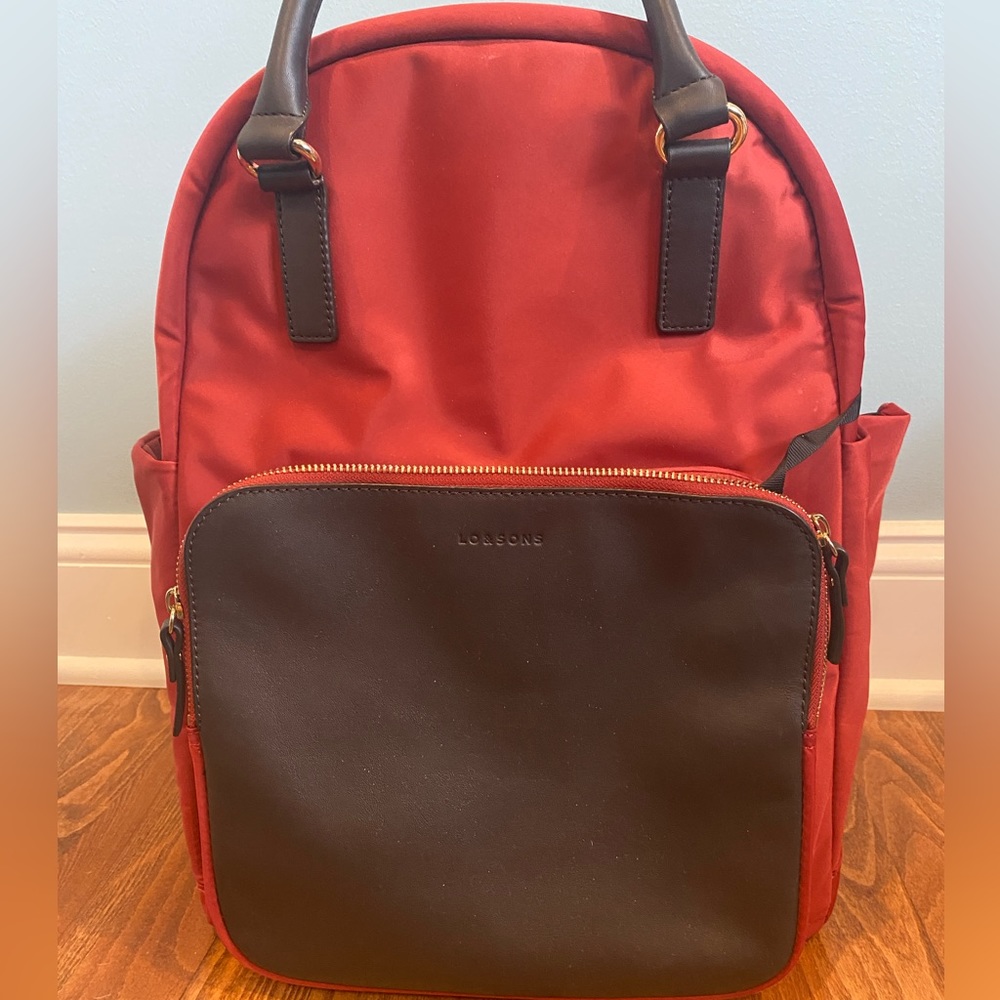 Lo & Sons backback - Rowledge Nylon / Santa Fe Red / Gold / Camel